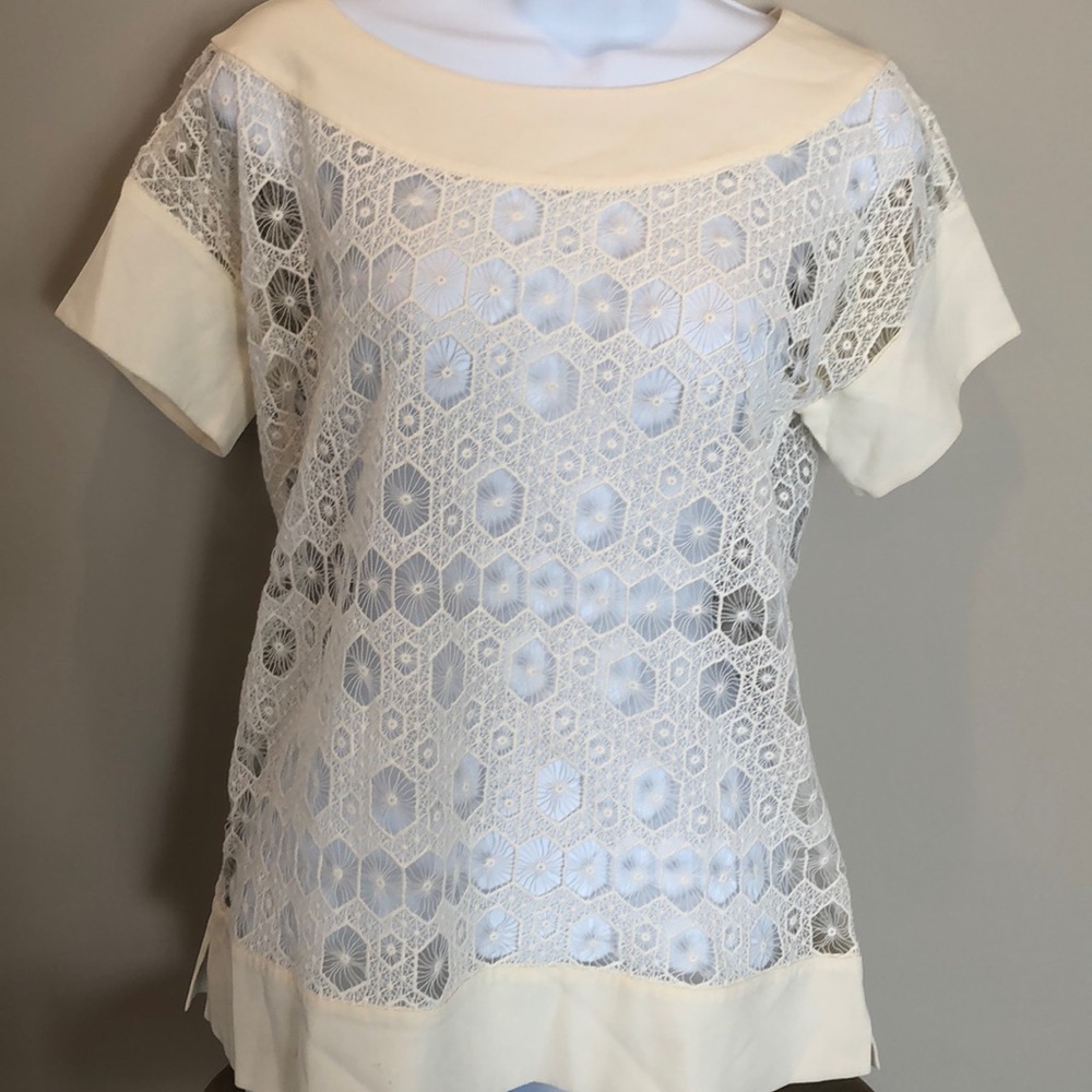 Catherine Malandrino lace silk top